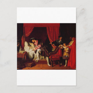 Leonardo Da Vincis död vid Ingres circa 1818 Vykort