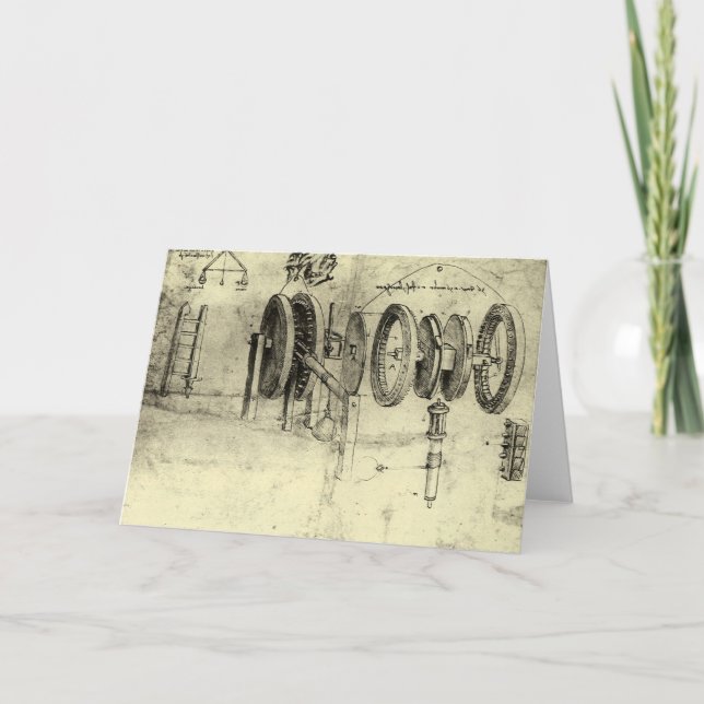 Leonardo da Vinci's Engineering Sketch of a Wheel Kort (Framsida)