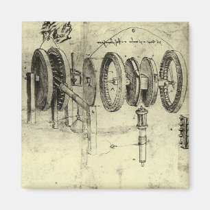 Leonardo da Vinci's Engineering Sketch of a Wheel Magnet