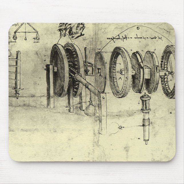 Leonardo da Vinci's Engineering Sketch of a Wheel Musmatta (Framsidan)