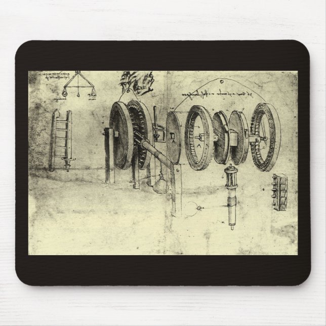Leonardo da Vinci's Engineering Sketch of a Wheel Musmatta (Framsidan)