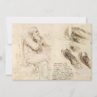 Leonardo da Vincis Gamle man och vattenskiss