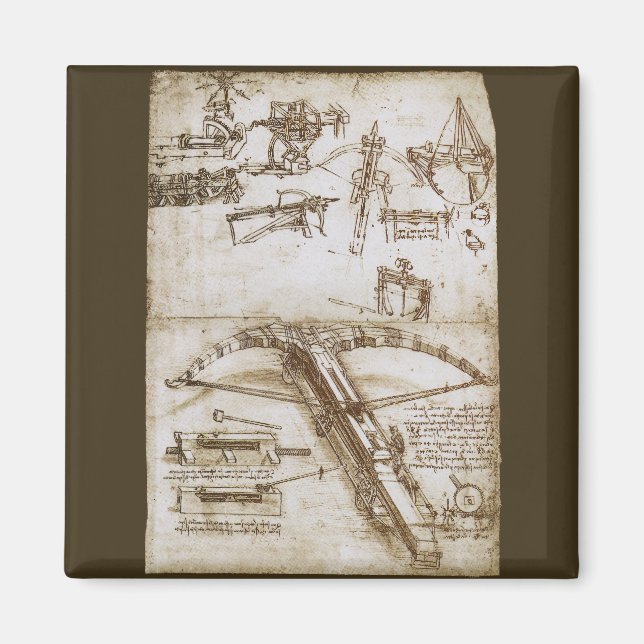 Leonardo da Vinci's Giant Crossbow Weapon Sketch Magnet (Framsidan)