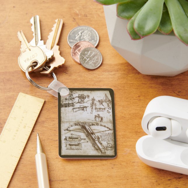 Leonardo da Vinci's Giant Crossbow Weapon Sketch Nyckelring (Skrivbord)