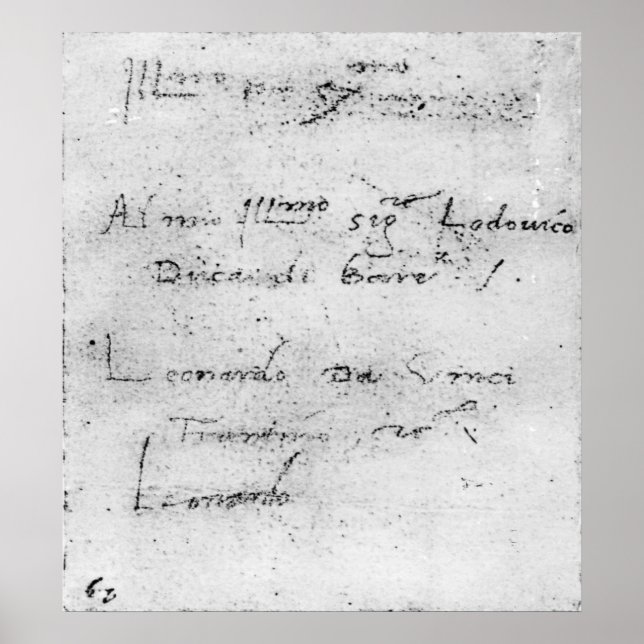 Leonardo da Vincis handstil Poster (Framsidan)