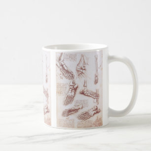 Leonardo da Vinci's Human Anatomy Foot Bones Kaffemugg