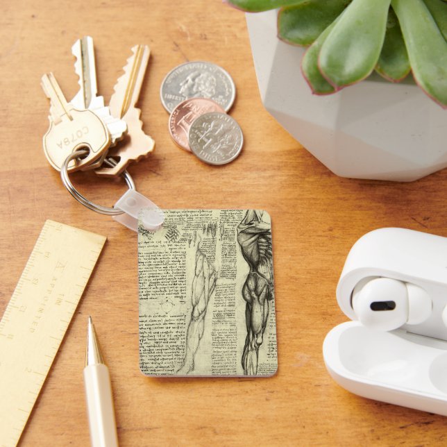 Leonardo da Vinci's Human Anatomy Male Muscles Nyckelring (Skrivbord)