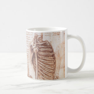 Leonardo da Vinci's Human Anatomy Skeleton Bones Kaffemugg
