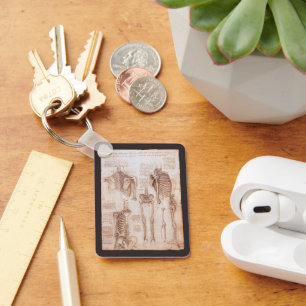 Leonardo da Vinci's Human Anatomy Skeleton Bones Nyckelring