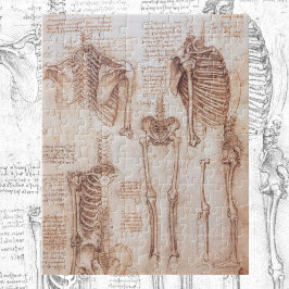 Leonardo da Vinci's Human Anatomy Skeleton Bones Pussel
