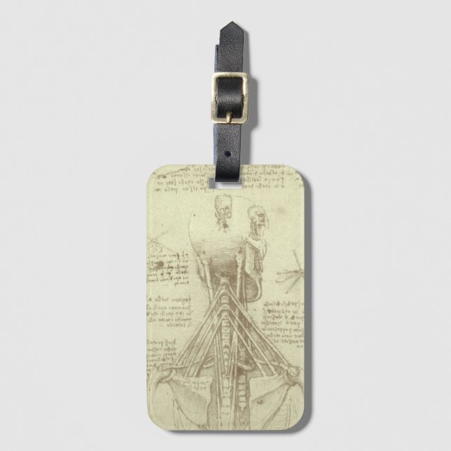 Leonardo da Vinci's Human Anatomy Spinal Column Bagagebricka (Framsida vertikal)
