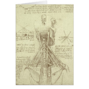 Leonardo da Vinci's Human Anatomy Spinal Column Hälsningskort