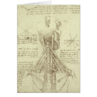 Leonardo da Vinci's Human Anatomy Spinal Column Hälsningskort