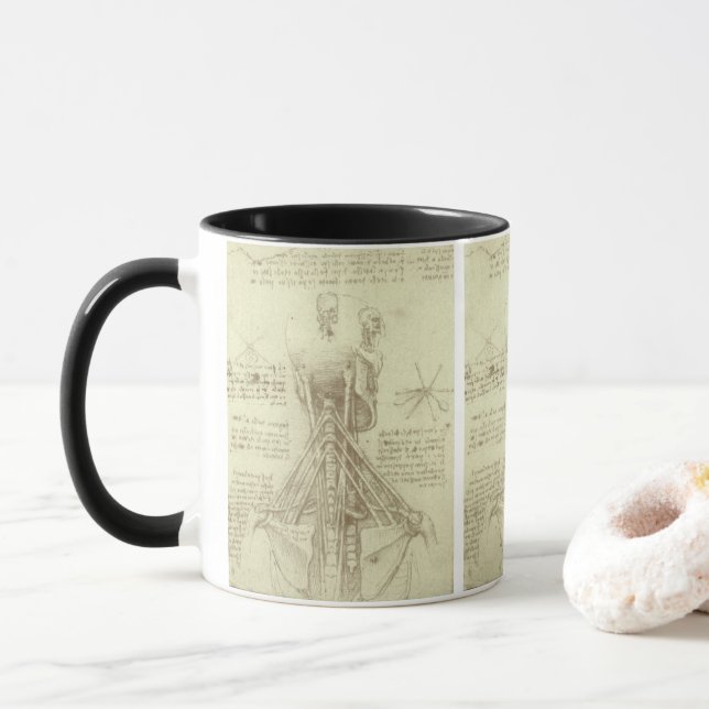 Leonardo da Vinci's Human Anatomy Spinal Column Mugg (Med munk)