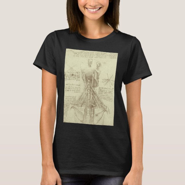 Leonardo da Vinci's Human Anatomy Spinal Column Tee (Framsida)