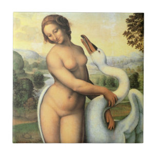 Leonardo da Vincis Leda och svanen Kakelplatta