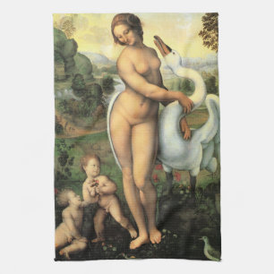 Leonardo da Vincis Leda och svanen Kökshandduk
