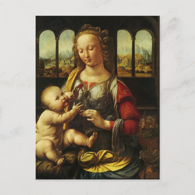 Leonardo da Vinci's Madonna of the Carnation Vykort (Framsida)