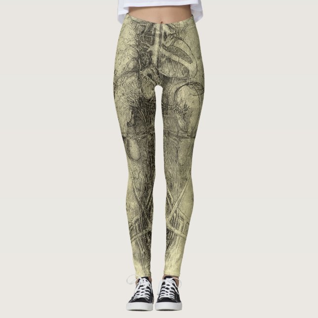 Leonardo da Vincis människans anatomi, Kvinnlig to Leggings (Framsida)