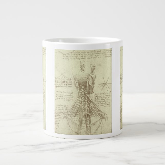 Leonardo da Vincis människoanatomi Ryggraden Jumbo Mugg (Framsidan)