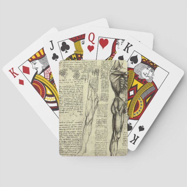 Leonardo da Vincis männliga muskulatur i den mänsk Casinokort (Baksidan)