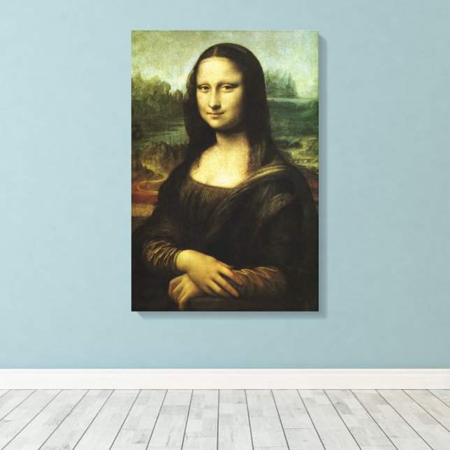 Leonardo da Vinci's Mona Lisa, Renaissance Art Canvastryck (Insitu (trägolv))