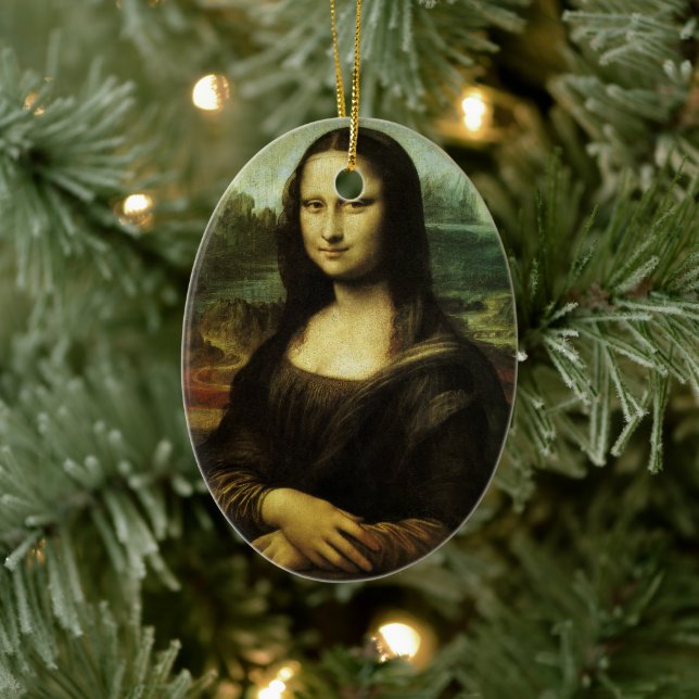 Leonardo da Vinci's Mona Lisa, Renaissance Art Julgransprydnad Keramik (Träd)