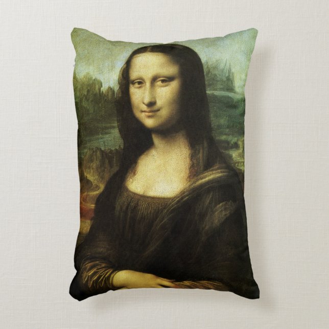Leonardo da Vinci's Mona Lisa, Renaissance Art Prydnadskudde (Framsidan(Vertikal))