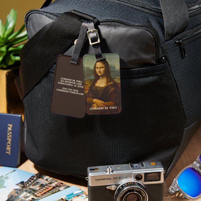 Leonardo da Vincis Mona Lisa, renässanskonst Bagagebricka (Fram & Baksida)