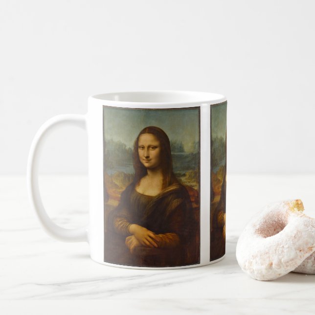 Leonardo da Vincis Mona Lisa, renässanskonst Kaffemugg (Med munk)