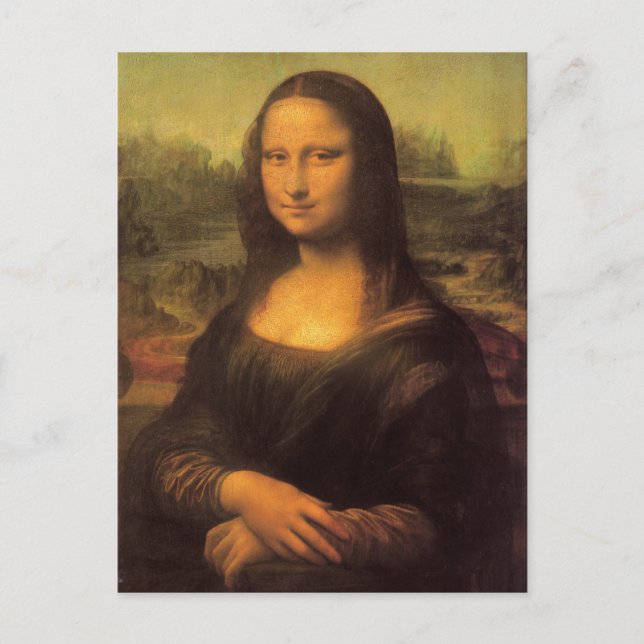 Leonardo Da Vincis Mona Lisa Vykort (Framsida)