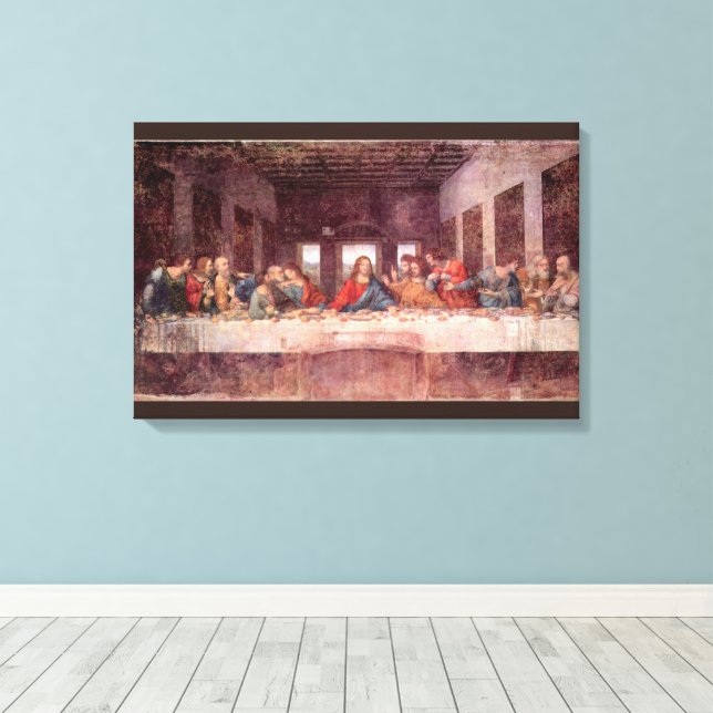 Leonardo da Vincis Nattvarden Canvastryck (Insitu (trägolv))