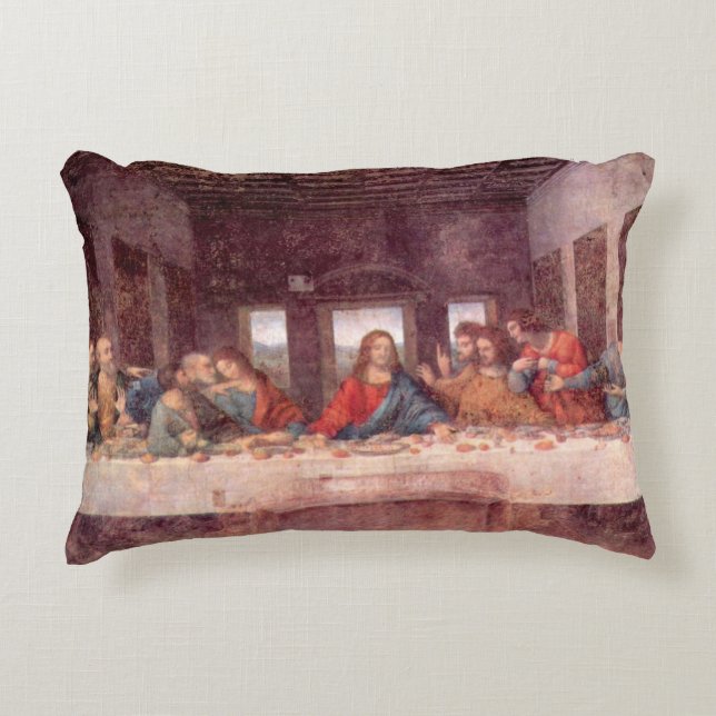 Leonardo da Vincis Nattvarden Prydnadskudde (Framsidan)