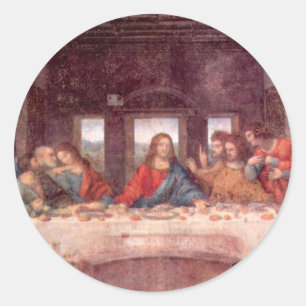 Leonardo da Vincis Nattvarden Runt Klistermärke