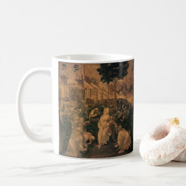 Leonardo da Vincis Pokarnas tillbedjan Kaffemugg (Med munk)