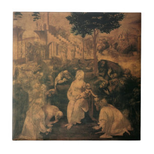 Leonardo da Vincis Pokarnas tillbedjan Kakelplatta