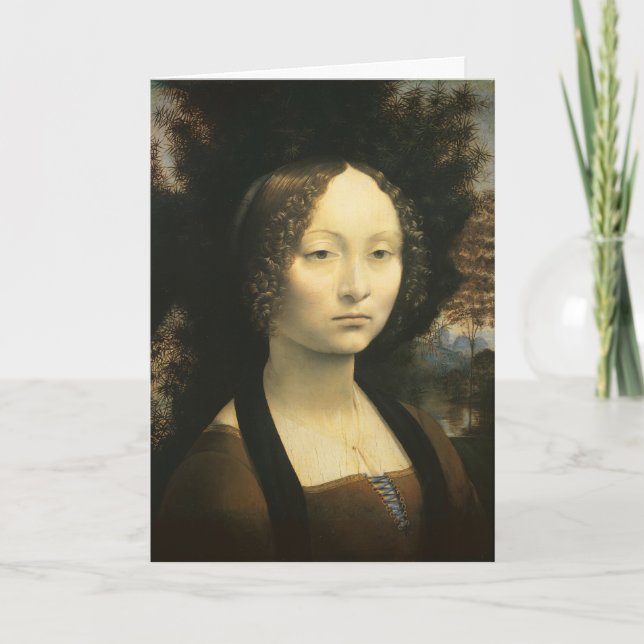 Leonardo da Vincis Porträtt av Ginevra Benci Kort (Framsida)