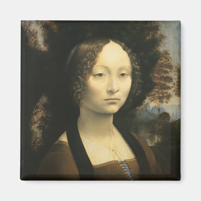 Leonardo da Vincis Porträtt av Ginevra Benci Magnet (Framsidan)