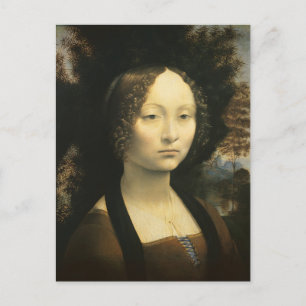 Leonardo da Vincis Porträtt av Ginevra Benci Vykort