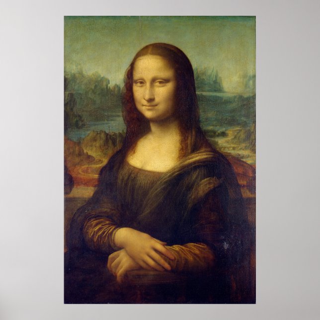 Leonardo da Vincis porträtt av Mona Lisa Poster (Framsidan)