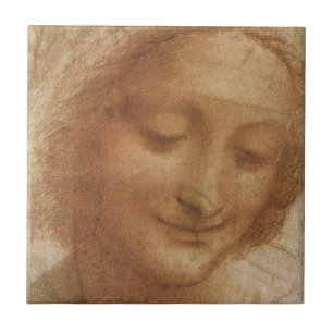 Leonardo da Vincis porträtt av Sankta Anna-studie Kakelplatta