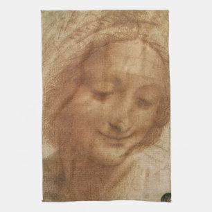 Leonardo da Vincis porträtt av Sankta Anna-studie Kökshandduk