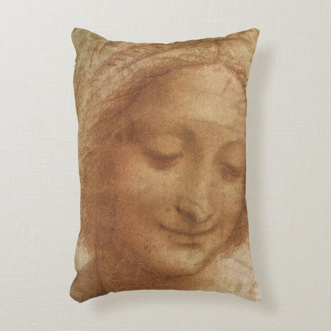 Leonardo da Vincis porträtt av Sankta Anna-studie Prydnadskudde (Framsidan(Vertikal))