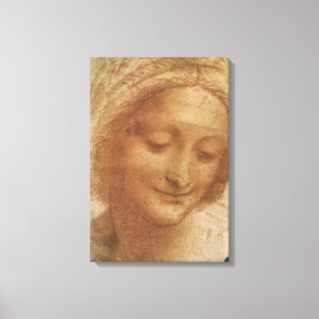 Leonardo da Vincis porträtt av Santa Anna-studie Canvastryck (Framsida)