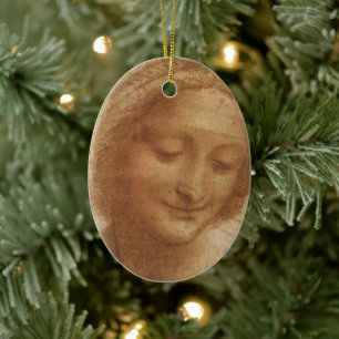 Leonardo da Vincis Porträtt i Saint Anne Study Julgransprydnad Keramik