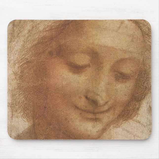 Leonardo da Vincis Porträtt i Saint Anne Study Musmatta (Framsidan)
