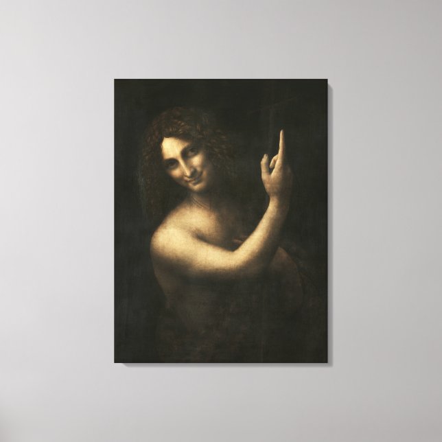 Leonardo da Vinci's Saint John Baptist (1513-1) Canvastryck (Framsida)