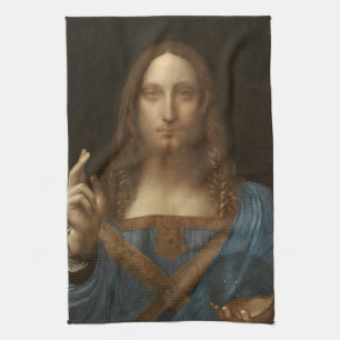 Leonardo da Vincis Salvator Mundi (Jesu Kristi) Kökshandduk