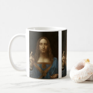 Leonardo da Vincis Salvator Mundi (Jesus Kristus) Kaffemugg