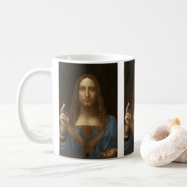 Leonardo da Vinci's Salvator Mundi (Jesus Kristus) Kaffemugg (Med munk)